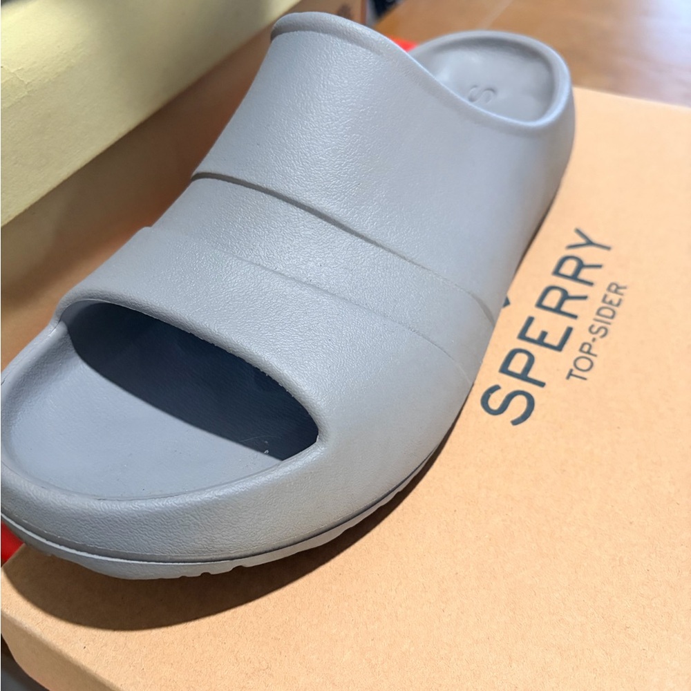 Sperry Light Gray Slide Sandals